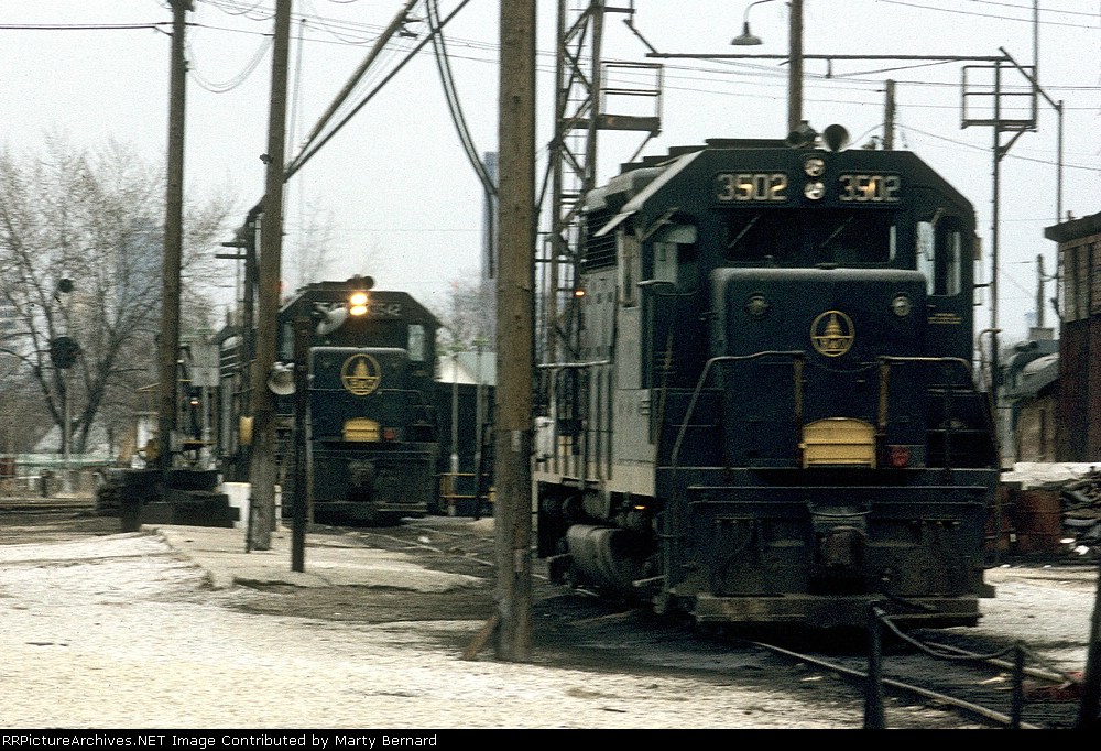 B&O GP35s Between Jobs at Moorefield Yard